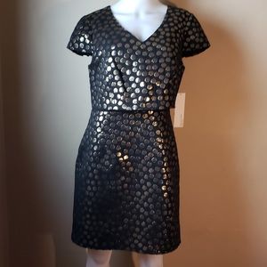 Kensie Black & Gold Cocktail Party Dress M NWT